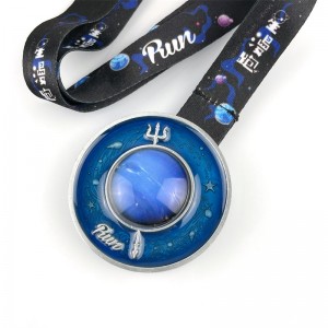 Farve 3D Emalje Guldmedaljon halskæde stereoskopisk effekt medaljemedalje