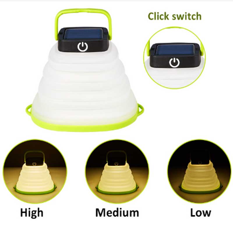 LED campinglys solopladelig lanterne energibesparende bløde solcellenter Led boble lys