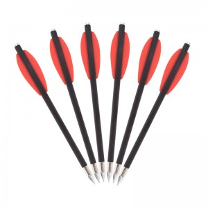 Elongarrow 119612-05 16cm Pistol Crossbow Bolts Carbon Arrow Bolts With 2pcs Red Vane