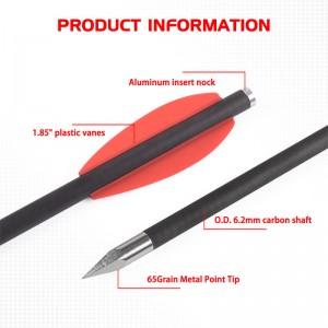 Elongarrow 119612-05 16cm Pistol Crossbow Bolts Carbon Arrow Bolts With 2pcs Red Vane