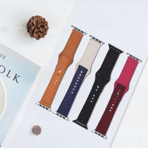 Ægte læderrem, åndbar og holdbar, moderigtigt Qianniao -gitter, lille, frisk og solid farvestrop osv. Er velegnet til Apple, Samsung, Huawei og Xiaomi ure, 38 mm, 40 mm. 42 mm