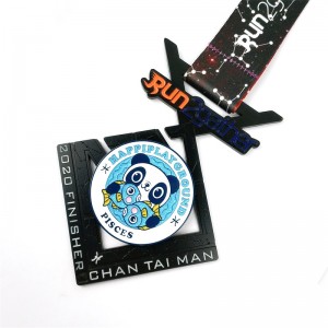 Fabrik engros zink legering souvenir plettering sort dyre display metalmedalje