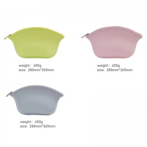 Shopping Travel Party lynlås bærbar slikfarve damer silikone kosmetisk taske håndtaske