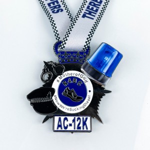 Tilpassede sportsmedaljer Race medalje Akrylmedalje Vindermedaljer Græskar Kørmedaljer med sublimeret bånd