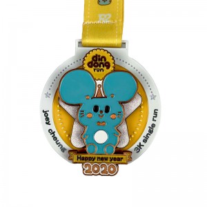 Zinklegering Die Casting Medal 18K Goldbelagt medaljon medalje UV -print