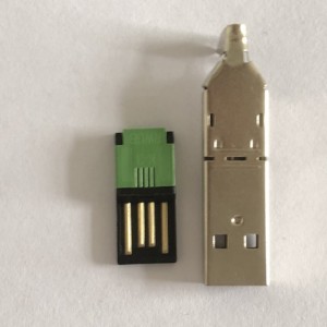 Ickelbelagt USB Type A Tail Socket 3-i-1 PC DIY-adapter