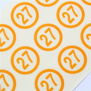 Klistermærke af høj kvalitet med antal, tilpassede designklistermærke, bærbart og fleksibelt klistermærke