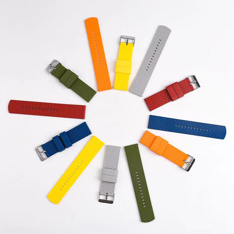 Multifarve silikone ur fluororubber armbånd stropper til timepieces