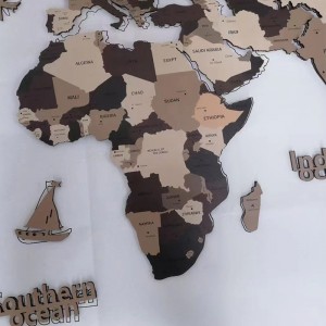 3D Wood World Map
