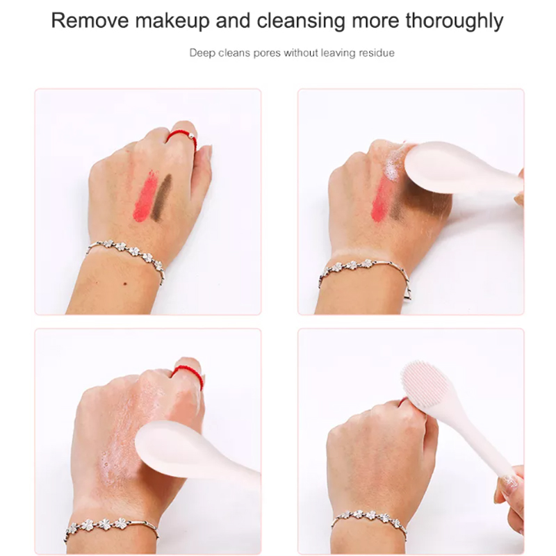Silikonemaske Applicator Mask Skincare Brush Facial Cleansing Brush Dual Ended Lotion Spatel Spoon til makeup, Foundation, Cream, Lotion, Moisturizer, Gel, Exfoliator, Clay Mask