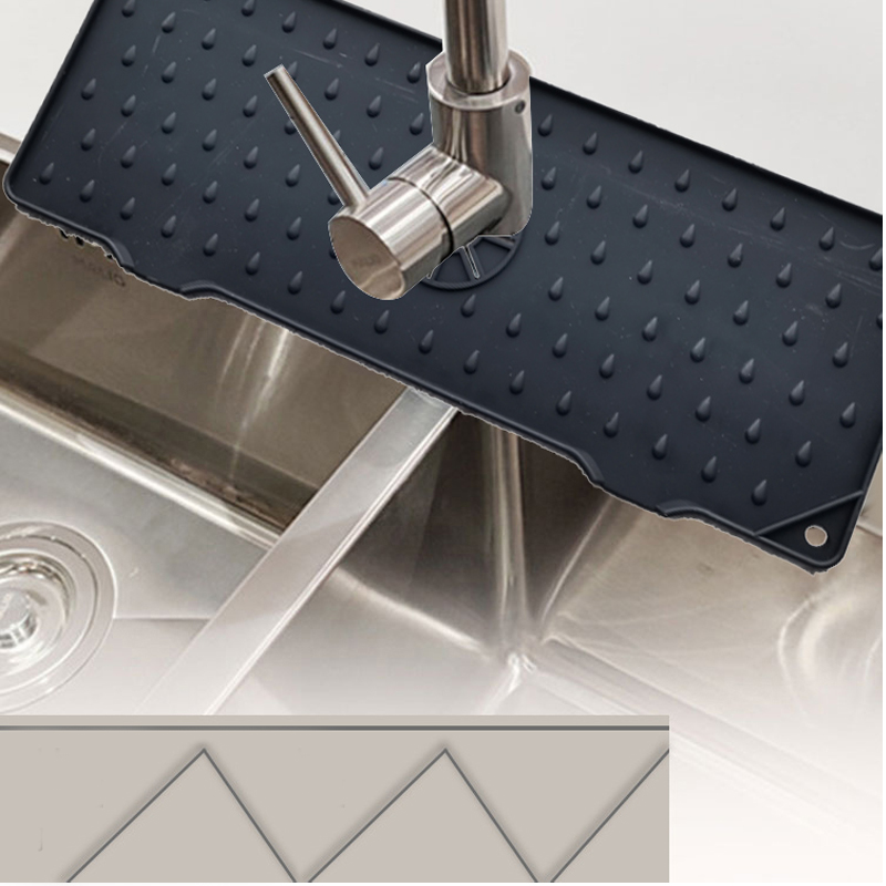 Køkkenvask silikone vandhanemåtte, vandhaner synke stænkbeskyttelse - synke drænemåtte bag vandhanen, gummi dryppebeskyttelse stænk vagt tør til køkken og badeværelse bordplade beskyttelse