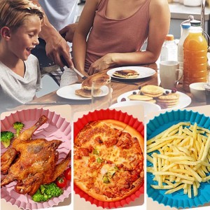 Luftfritier silikone pande, 8,5 tommer luftfriturekurv, madgruppe Fryer tilbehør, genanvendelige luftfriturer, udskiftning af pergamentforinger, ingen rengøring af luftfriturer