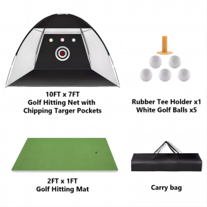 Udendørs træningsgolf, der rammer Nets, praktiserer kørsel med Mat