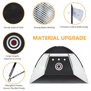 Udendørs træningsgolf, der rammer Nets, praktiserer kørsel med Mat