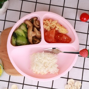 Silikone baby sugekopper, småbarns selvfodringssugekopper, silikone baby fodringsplade opdelte silikone retter til fravænne babyer, BPA-fri, mikrobølgeov