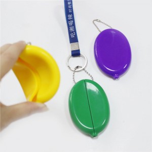 Silikone Oval Coin Purse Coin Bag, Men \\\\ \'s/women \\\\\' s taske med kæde, silikonepose i fødevarekvalitet, miljøvenlig og vandtæt