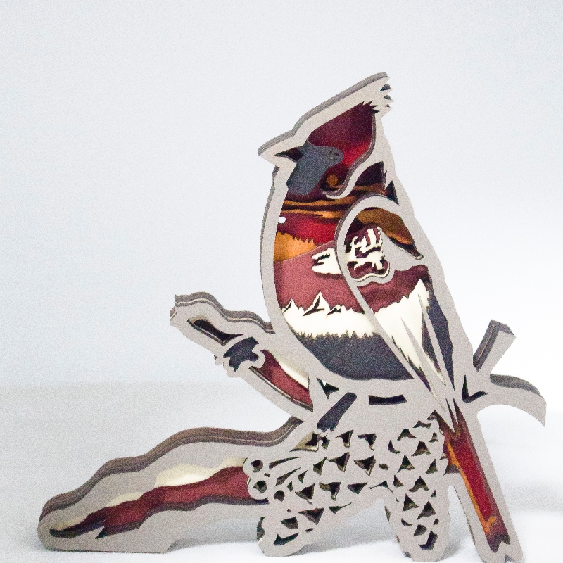 3d træ dyrefugle ornamenter