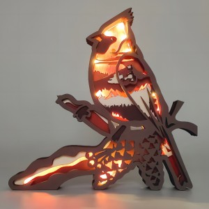 3d træ dyrefugle ornamenter