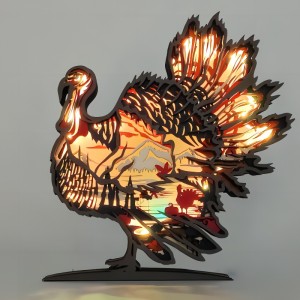 3D træ dyr flamingo artefakt