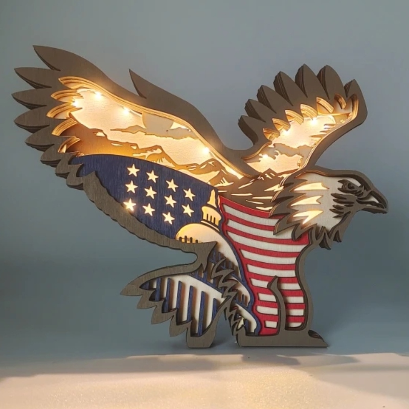 3D Eagle Træhåndværksdekoration