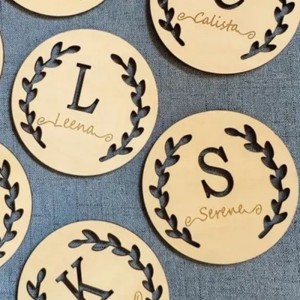 Laser udskåret skåret træ krydsfiner cirkel dekorativt stykke