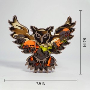 3D Animal Owl Wooden ornamenter