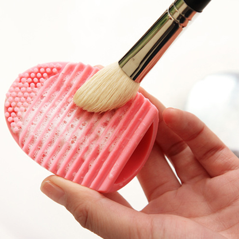 Makeup Brush Cleaner Mat Silicone Cosmetic Cleaning Pad Washing Scrubber Board Makeup Egg Wising Tool