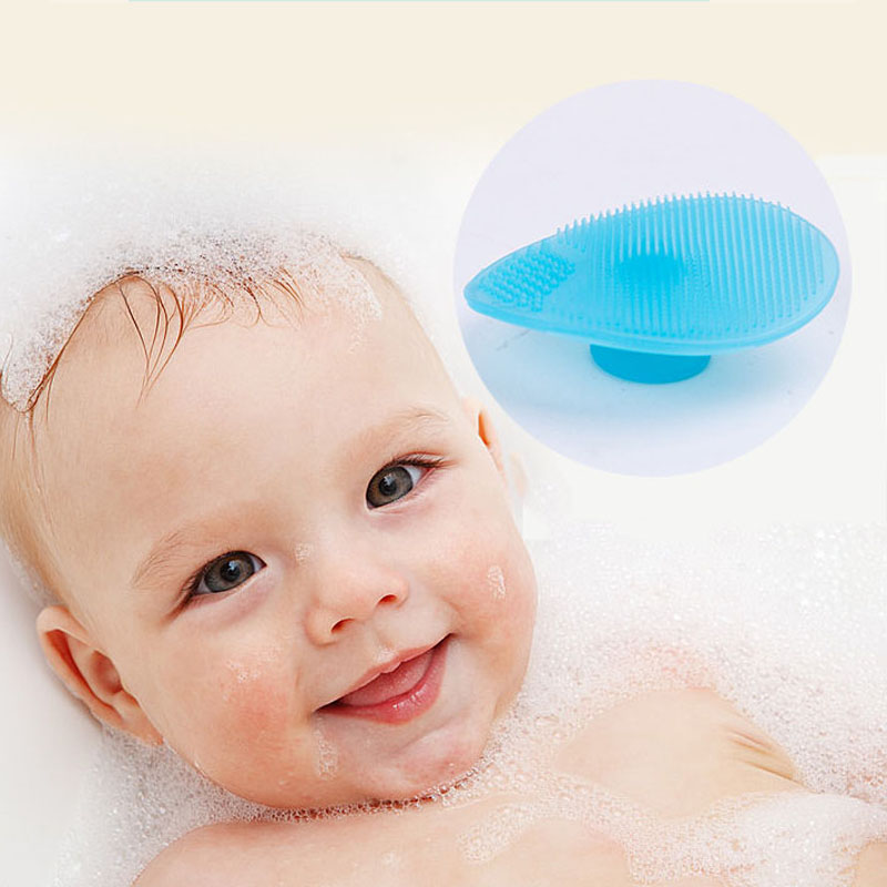 Baby badebørste, baby vuggehættebørste, silikone massagebørste, silikone krat eksfolierende børste baby tør hud, vuggehætte&eksem essentials