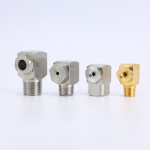 Rustfrit stål hjørne hul kegle dyse albue afkøling vidvinkel fuld kegle vand spray dyse