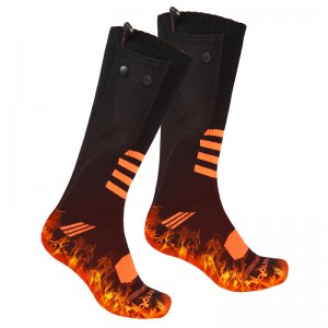 Vaskbar 7.4V genopladelig batteri elektriske opvarmningssokker til vinter udendørs sport