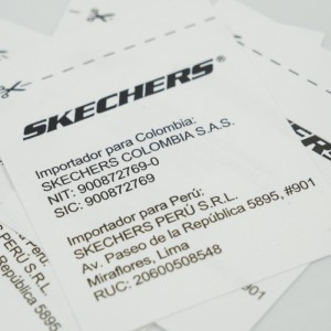 Vævet etiket tøjvask vandetiket, silke skærmprint, vævet etiket