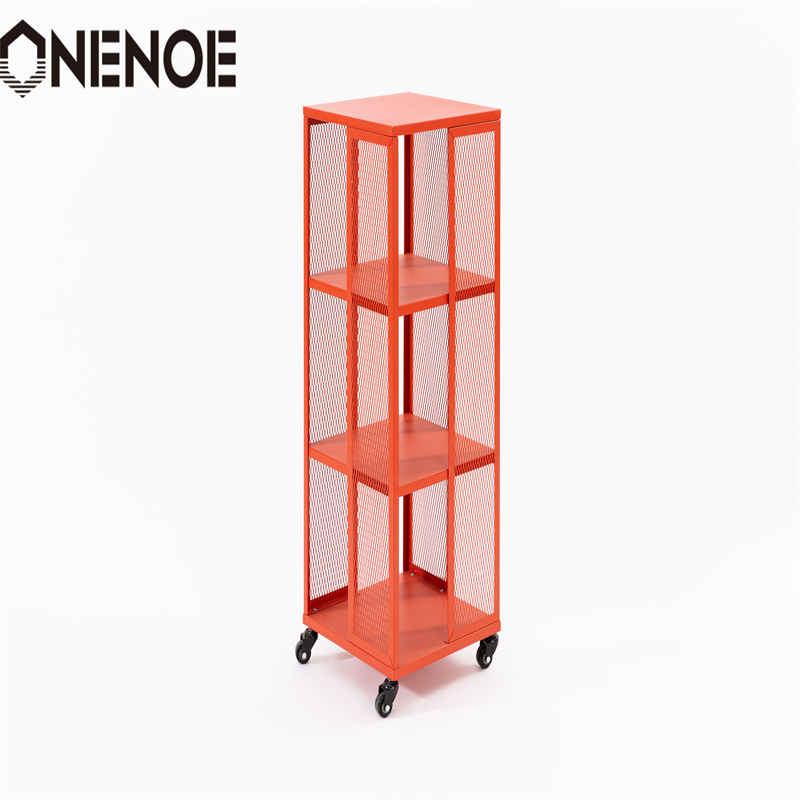 OneNoe Home Moderne møbler Metal Fjerneligt hylder Arkivkabinet Bogreol Kabinet Solid ramme Arrangøropbevaringsskab med 3-lags