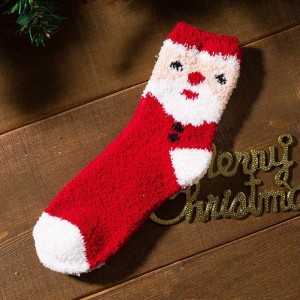 Ny Anti Slip Indoor Cosy Soft Custom Warm Fluffy Fuzzy Christmas Socks