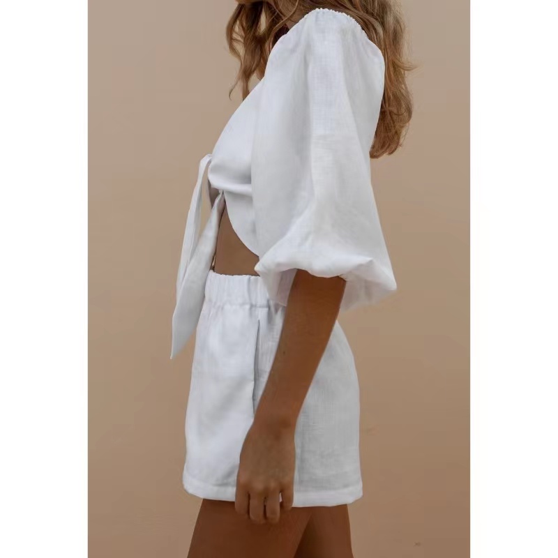 Kvinder snøres top&shorts sæt