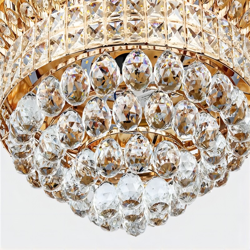 K006 Lysekrone Loftventilator med lys med fjerntliggende 42 tommer 3 Farve med højttalerkrystallventilator