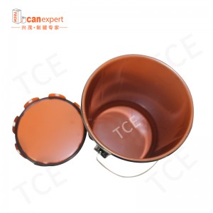 Brugerdefineret tom metal tin maling spand spand stål jern hvid belægning tromle tønde med håndtag og blomsterlåg