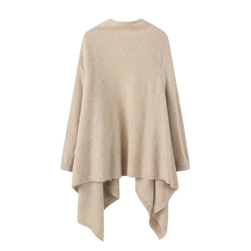 Producent leverer damer med ærmer strik cashmere poncho