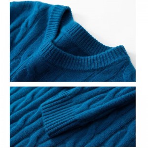 Mænds rundenakke kabelblomst varm syv-nåle fortykket sweater