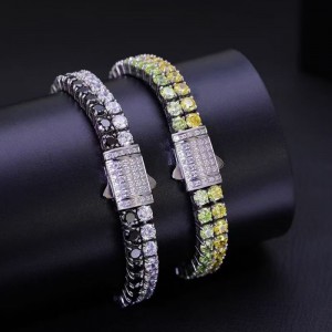 Double Row Diamond rustfrit stål Ikke plukning af høj kulstofdiamant tennisarmbånd