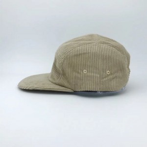 5 panel ustruktureret corduroy blød snapback cap med stof brugerdefineret broderi logo
