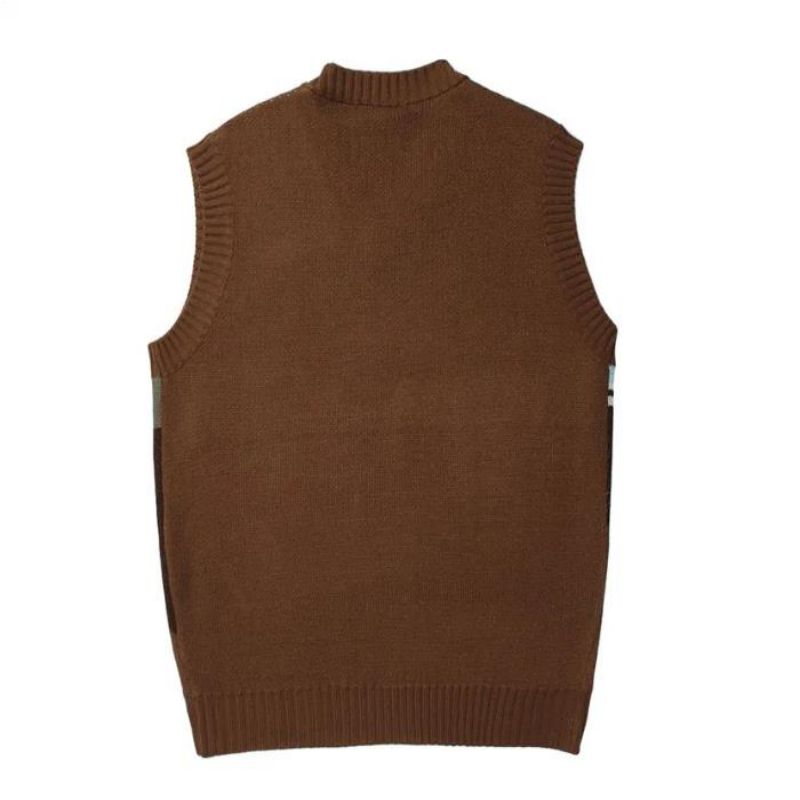 Brugerdefineret logo OEM Knit Sweater Mænds sweatervest