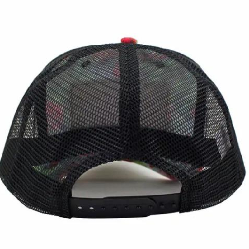 Tilpasset trykt stof 5 panel mesh trucker hat