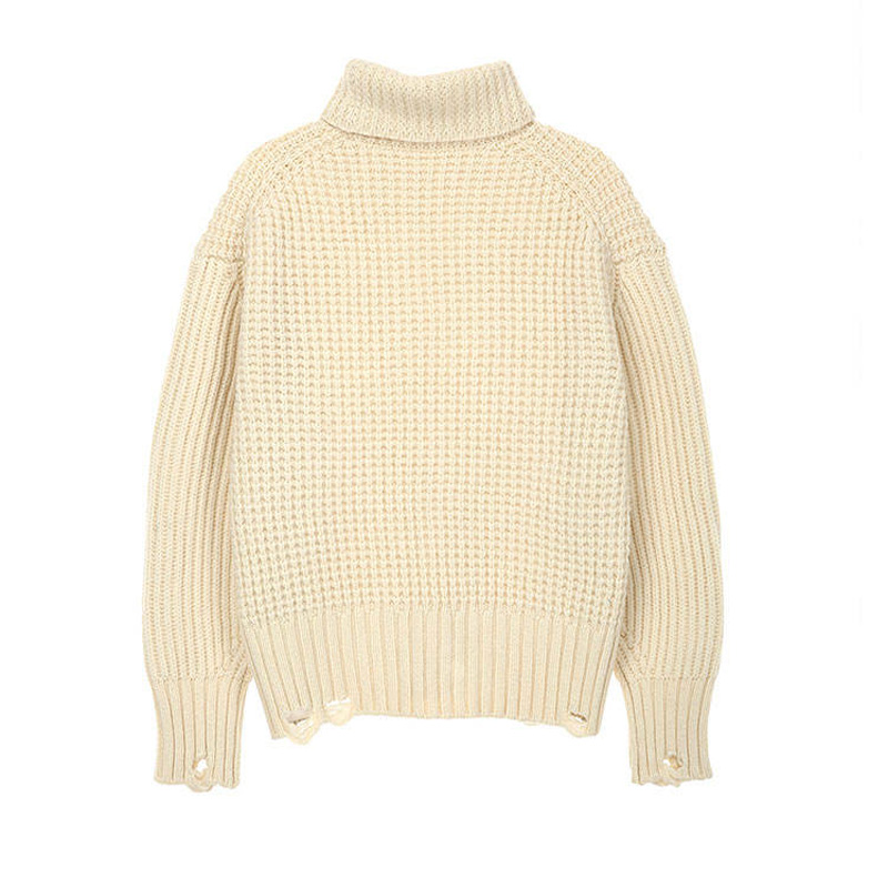 Striktøj Fabriks brugerdefineret efterår vinter mode afslappet skildpadde tyk varm strikket pullover