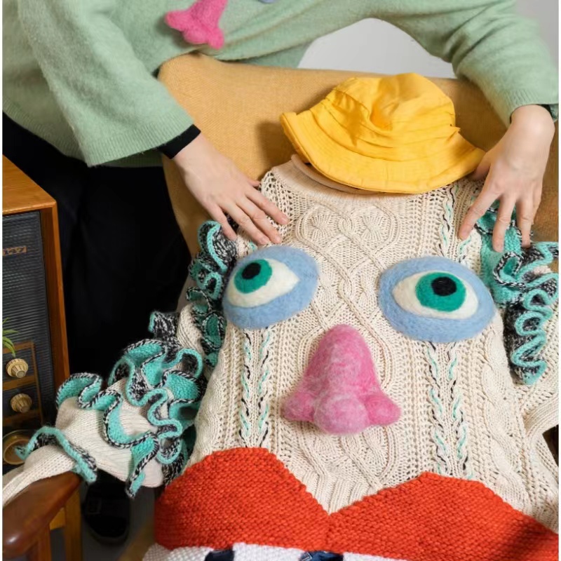 Miljøvenlig og bæredygtig/knitteret struktur/hand dekoreret