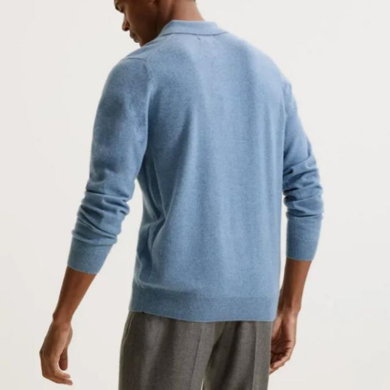 Engros blank italiensk-cashmere sweater med polo krave