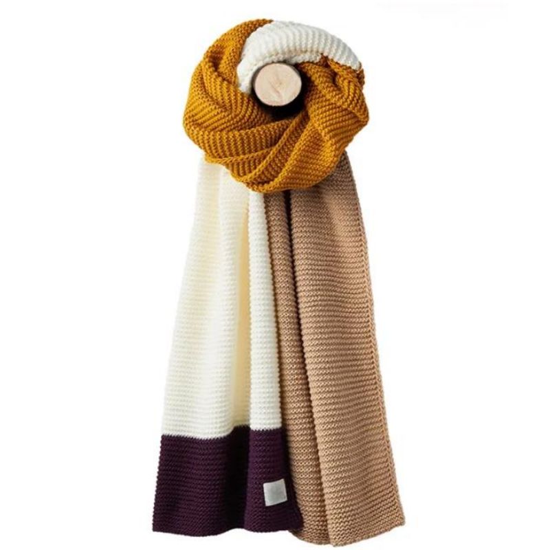 Brugerdefineredenyankomne vinterrejs tørklæde overdimensioneret strikket uld cashmere tørklæde til kvinder