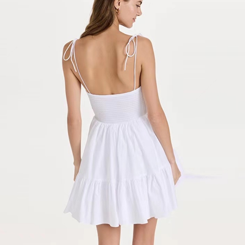 Europæisk og amerikansk modebånd talje Top sexet suspendere rygfri kjole