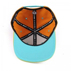 Hiphop Custom Logo Flat Bill Color Block Baby Kids 6 Panel Toddler Snapback Gorras Blank Hats Snapbacks Cap