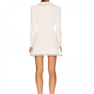 2023 Producent af strikstøj \'s efterår vinterdesign V-hals langærmet strik luksus kvinders sweater kjole