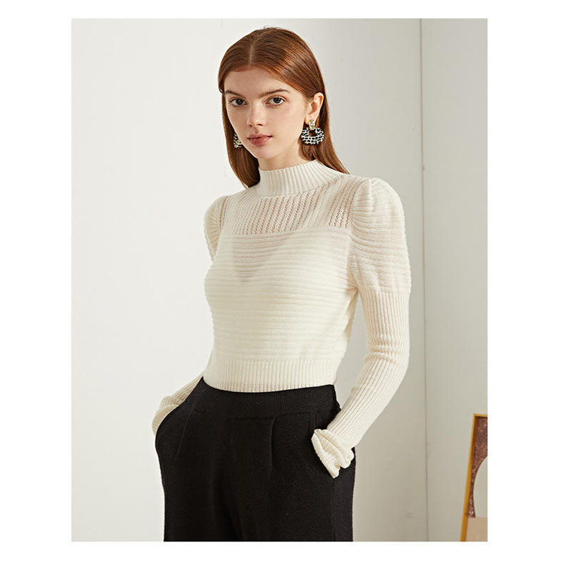 High Street Fashion Women Worsted Wool Cashmere Loose High Collar Turtle Neck Sweater